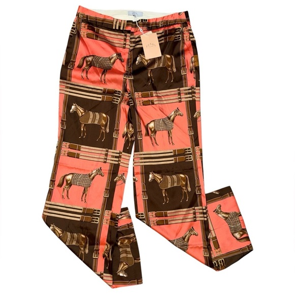 Pearl by lela rose NWT pink equestrian twill wide leg pants women’s size 14 - Picture 1 of 7